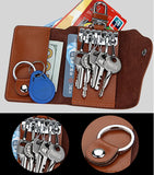 Cow Leather Men Car Key Case Women Keychain Housekeepers Wallets