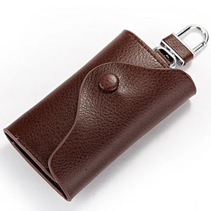 Cow Leather Men Car Key Case Women Keychain Housekeepers Wallets