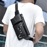 Cow Leather Waist Bag For Men Travel Fanny Pack Belt Pouch Bag