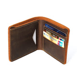 Retro Short Cow Leather Wallet Men Male Purse High Leather Money Case