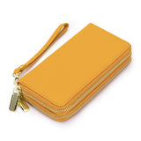 Cow Leather Women's Long Zipper Wallet Money Coin Holder Purse
