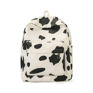 Cow Pattern Backpack For School Teenagers Girls Vintage Casual Bag