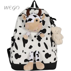 Cow Pattern High School Student Campus Backpack