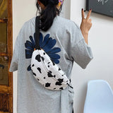 Cow Print Canvas Belt Bags for Women Fanny Pack Female