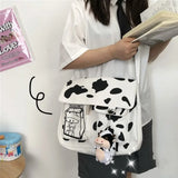 Cow Print Crossbody Bag Nylon Shoulder Purse Lightweight Pocketbooks