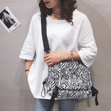 Cow Print Crossbody Bag Nylon Shoulder Purse Lightweight Pocketbooks