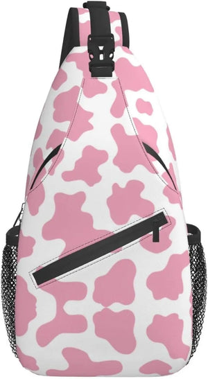Cow Print Sling Bag Crossbody Backpack Hiking Travel Daypack Chest Bag