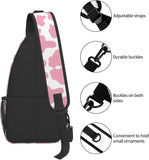 Cow Print Sling Bag Crossbody Backpack Hiking Travel Daypack Chest Bag