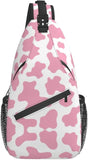 Cow Print Sling Bag Crossbody Backpack Hiking Travel Daypack Chest Bag