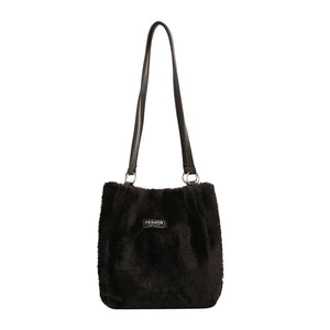 Cow Print Crossbody Bag Plush Lady Satchel Totes for Women