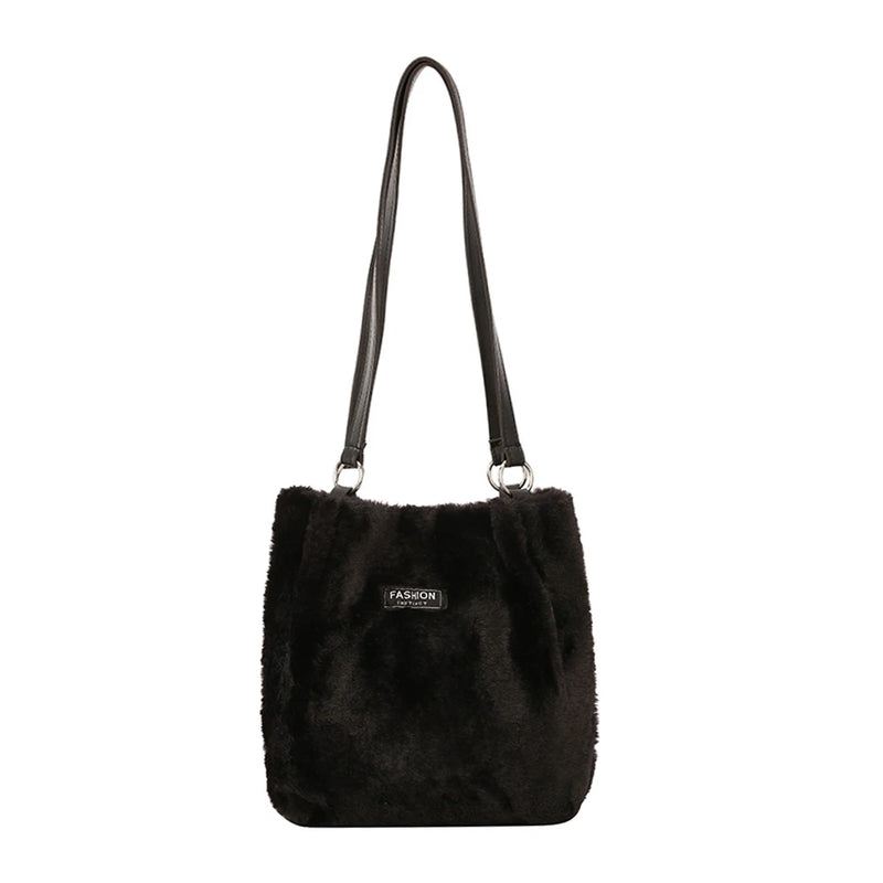 Cow Print Crossbody Bag Plush Lady Satchel Totes for Women