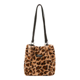 Cow Print Crossbody Bag Plush Lady Satchel Totes for Women