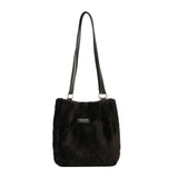 Cow Print Crossbody Bag Plush Lady Satchel Totes for Women