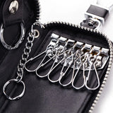 Cow Split Leather Key Holder House Keychain Bag Organizer