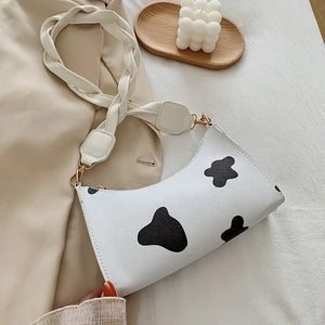 Cow Pattern Shoulder Bag Crossbody Messenger Handbag Purse B021