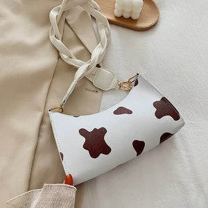 Cow Pattern Shoulder Bag Crossbody Messenger Handbag Purse B021