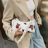 Cow Pattern Shoulder Bag Crossbody Messenger Handbag Purse B021