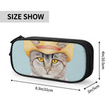 Cowboy Cat Pen Box Student School Anime Zipper Pen Bag Child Stationery Bag