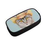 Cowboy Cat Pen Box Student School Anime Zipper Pen Bag Child Stationery Bag