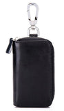 Women Men Cowhide Leather Zipper key Purse Bag Car Key Wallets Multifunction