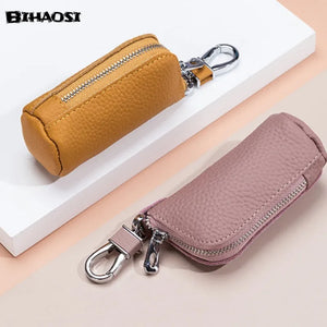 Cowhide Key Bag Leather Multifunctional Wallet Lipstick Bag Coin Purse