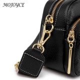 Cowhide Crossbody Bag Multi-layer Pocket Shoulder Satchel
