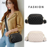 Cowhide Crossbody Bag Multi-layer Pocket Shoulder Satchel