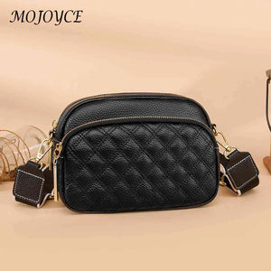 Cowhide Crossbody Bag Multi-layer Pocket Shoulder Satchel