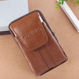 Cowhide Leather Fanny Waist Packs Men Classic Texture Casual Phone Pouch