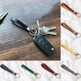 Cowhide Leather Keychain Pocket for Bag Car Keys Clip Ring DIY Gift