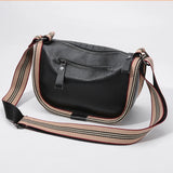 Cowhide Leather Women's Shoulder Bag Crocodile Pattern Zipper Messenger Handbag