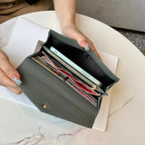 Women's Cowhide Long Wallet Envelope Clutch Phone Purse