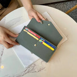 Women's Cowhide Long Wallet Envelope Clutch Phone Purse