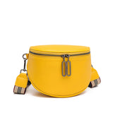 Cowhide Women Crossbody Bag Semicircle Saddle Bags Soft...