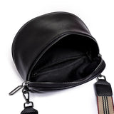 Cowhide Women Crossbody Bag Semicircle Saddle Bags Soft...