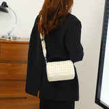 Cowhide Messenger Bags Small Square Bag Leather Women Makeup Bag Women Bags Diam