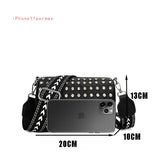 Cowhide Messenger Bags Small Square Bag Leather Women Makeup Bag Women Bags Diam