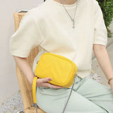 Cowhide Messenger Bags Small square bag Leather Women Handbags