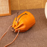 Cowhide Small Crossbody Bags Soft Leather Mini Bucket Shoulder Messenger