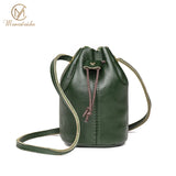Cowhide Small Crossbody Bags Soft Leather Mini Bucket Shoulder Messenger