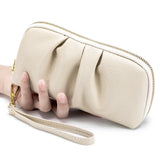 Cowhide Women Long Wallets Handbag Soft Leather Mobile Phone Bag Large Capacity