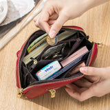 Cowhide Women Long Wallets Handbag Soft Leather Mobile Phone Bag Large Capacity