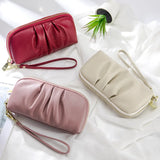 Cowhide Women Long Wallets Handbag Soft Leather Mobile Phone Bag Large Capacity