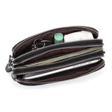 Cowhide Women's Handbag Three layer Zipper Wrist Bag Long Wallet