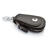 Zipper Cowhide Key Bag Waist Car Key Holder