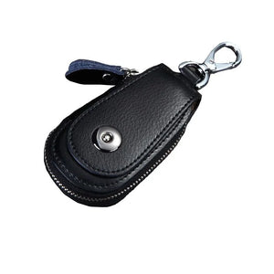 Zipper Cowhide Key Bag Waist Car Key Holder