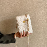 Cowhide Leather Crossbody Bag for Women Chain Mini Messenger Bag