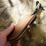 Crazy Horse Leather Key Bag Zipper Key Holder Housekeeper
