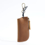 Crazy Horse Leather Key Bag Zipper Key Holder Housekeeper