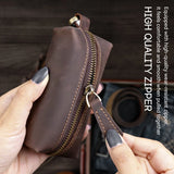 Crazy Horse Leather Key Soft Bag Smart Key Holder Key Wallet Men